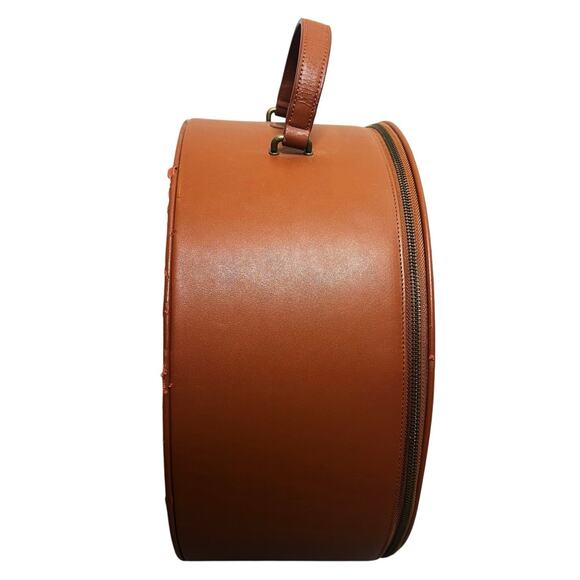 Goorin Bros RARE Tweed Leather Travel Hat Case Box Zipper Pocket Top Handle - Picture 7 of 14